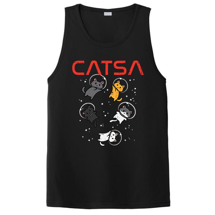 Catsa Cat Astronauts Funny Kitten Space PosiCharge Competitor Tank