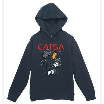 Catsa Cat Astronauts Funny Kitten Space Urban Pullover Hoodie