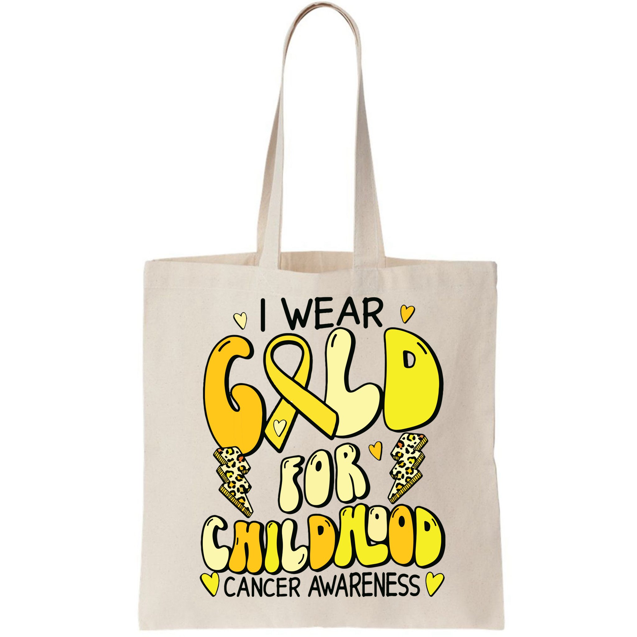 Childhood Cancer Awareness Support Retro Yellow Ribbon Bag