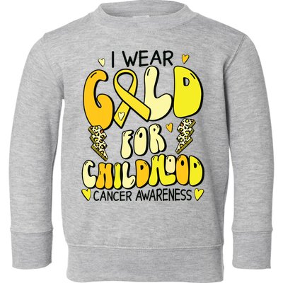Childhood Cancer Awareness Support Retro Yellow Ribbon Toddler Sweatshirt