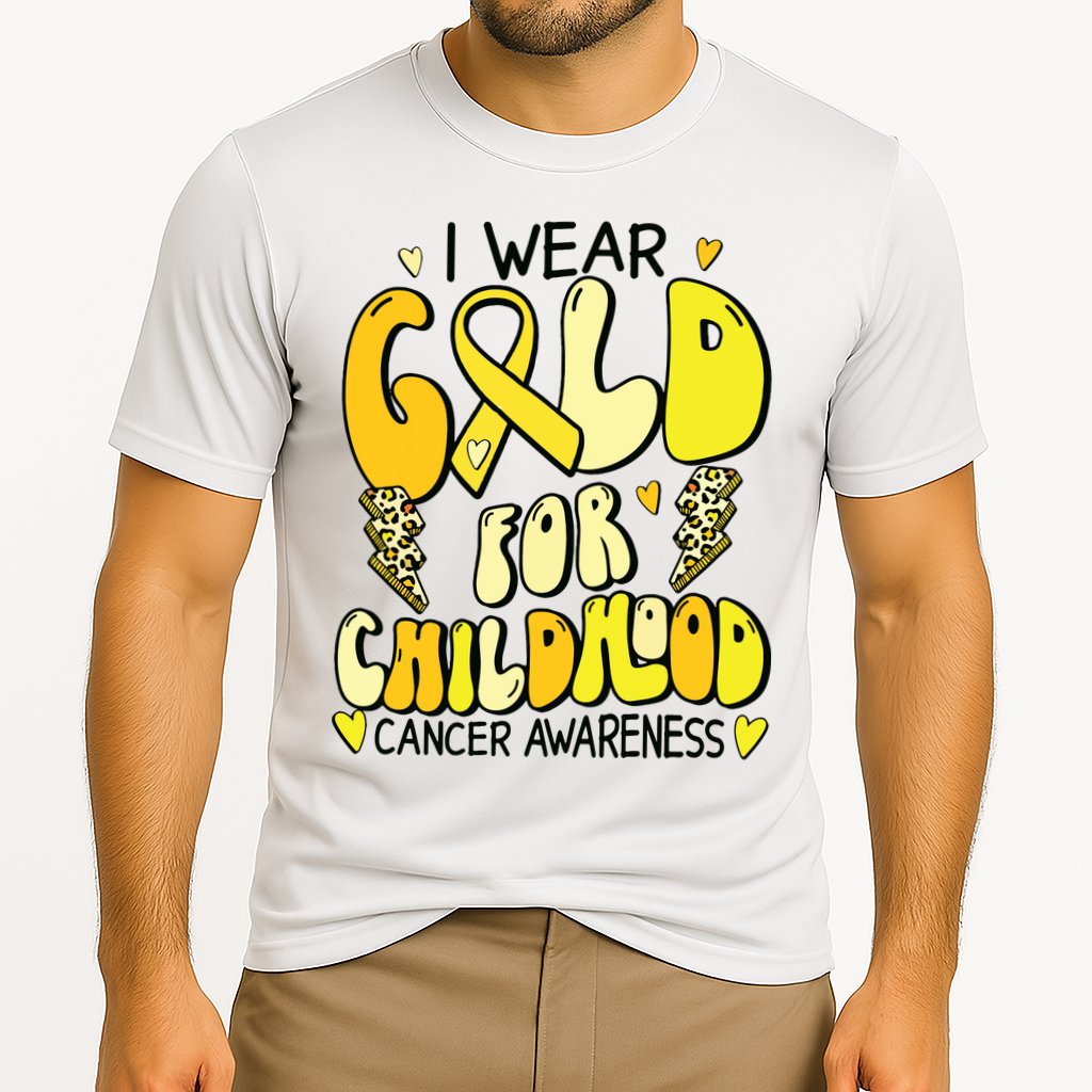 Childhood Cancer Awareness Support Retro Yellow Ribbon Cooling Performance Crew T-Shirt