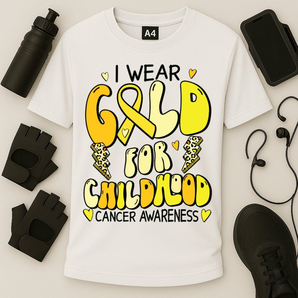 Childhood Cancer Awareness Support Retro Yellow Ribbon Cooling Performance Crew T-Shirt