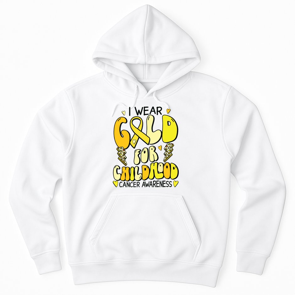 Childhood Cancer Awareness Support Retro Yellow Ribbon Hoodie