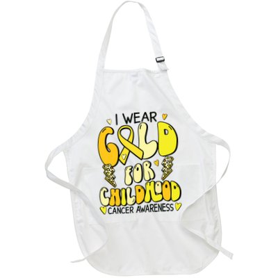 Childhood Cancer Awareness Support Retro Yellow Ribbon Apron