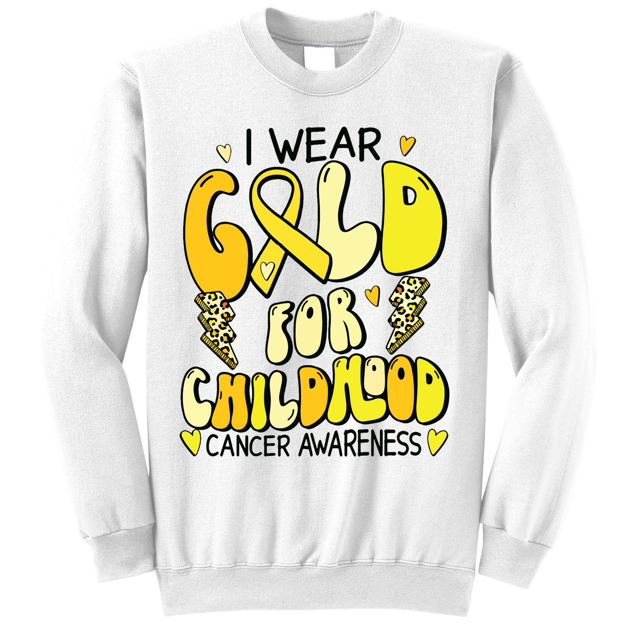 Childhood Cancer Awareness Support Retro Yellow Ribbon Sweatshirt