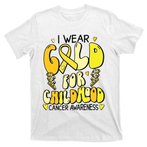 Childhood Cancer Awareness Support Retro Yellow Ribbon T-Shirt