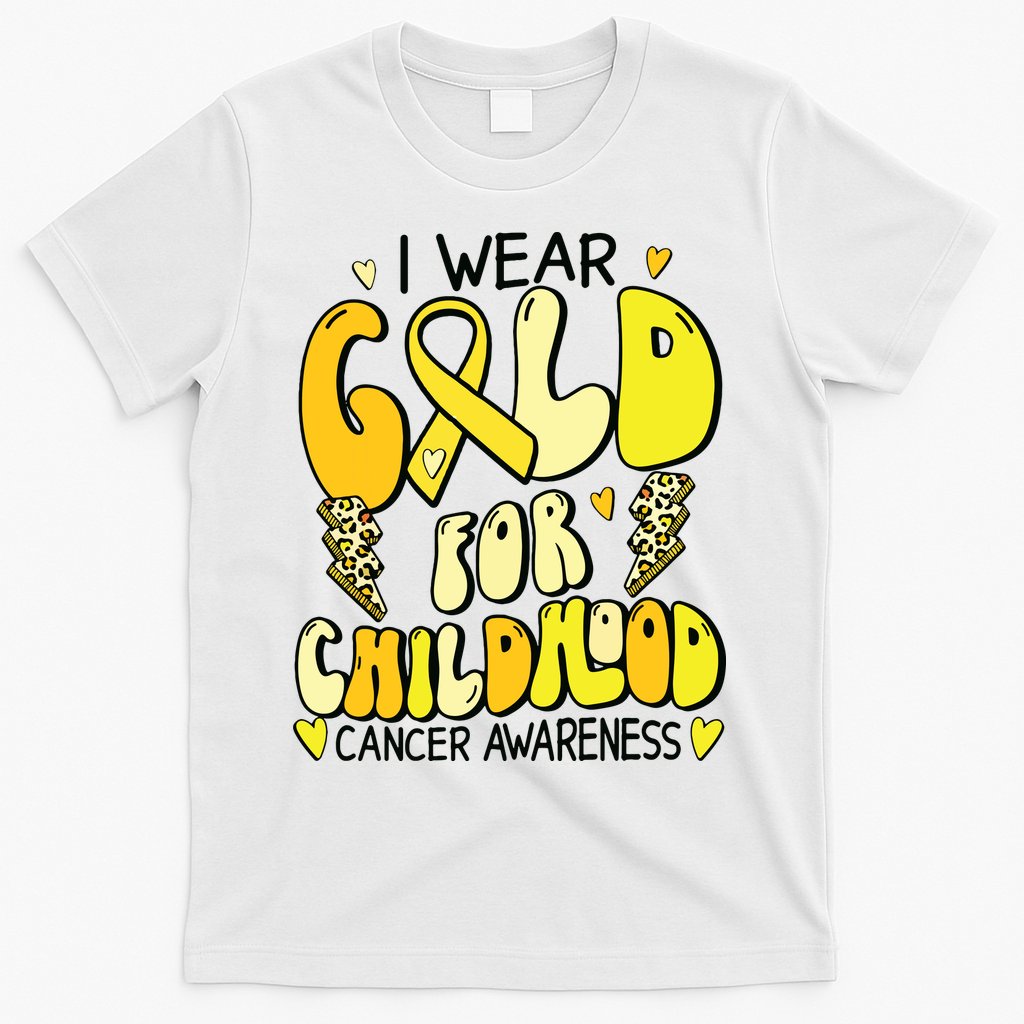 Childhood Cancer Awareness Support Retro Yellow Ribbon T-Shirt