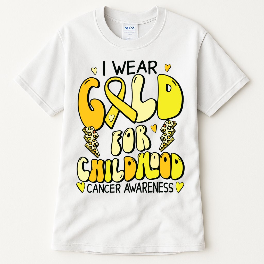 Childhood Cancer Awareness Support Retro Yellow Ribbon Tall T-Shirt