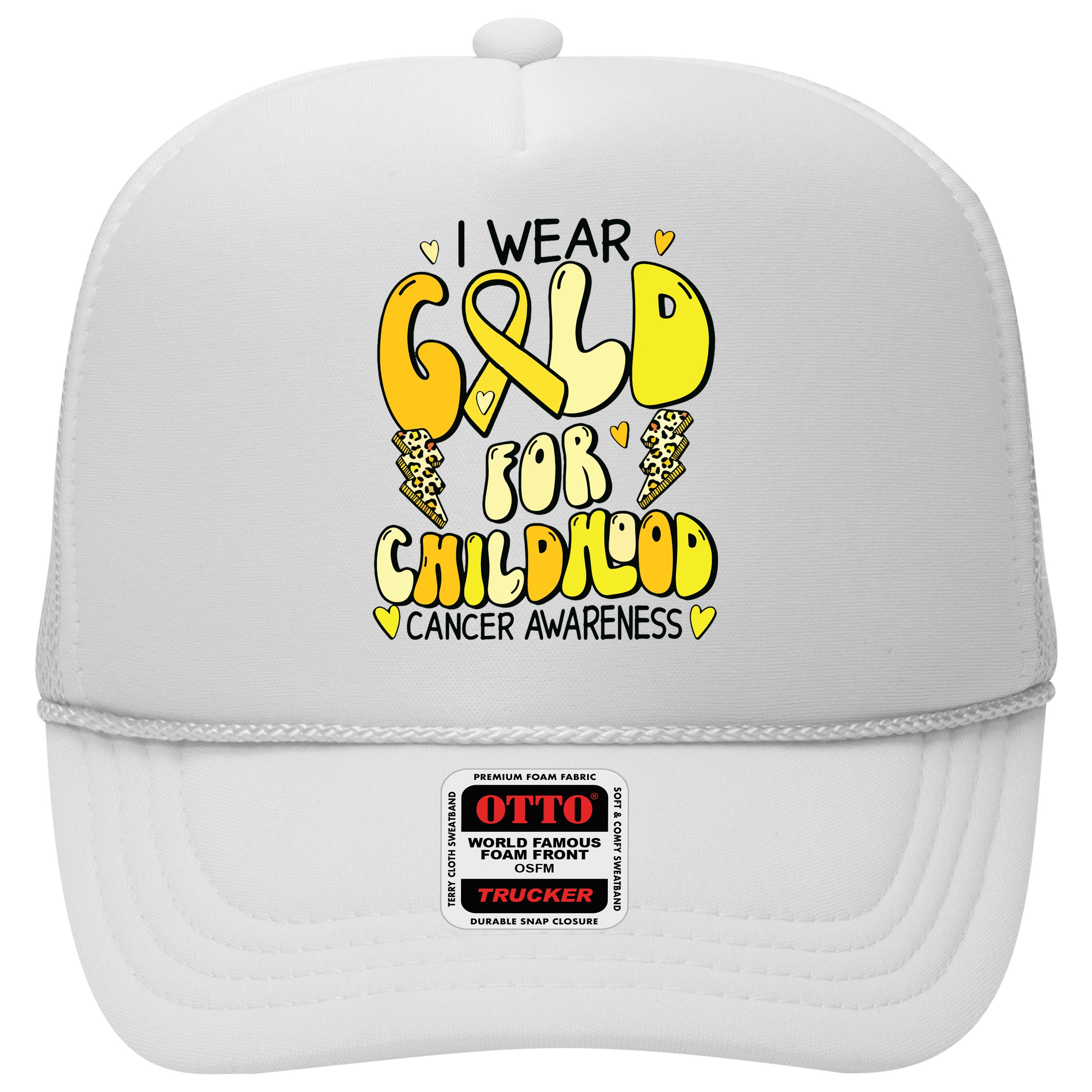 Childhood Cancer Awareness Support Retro Yellow Ribbon Hat