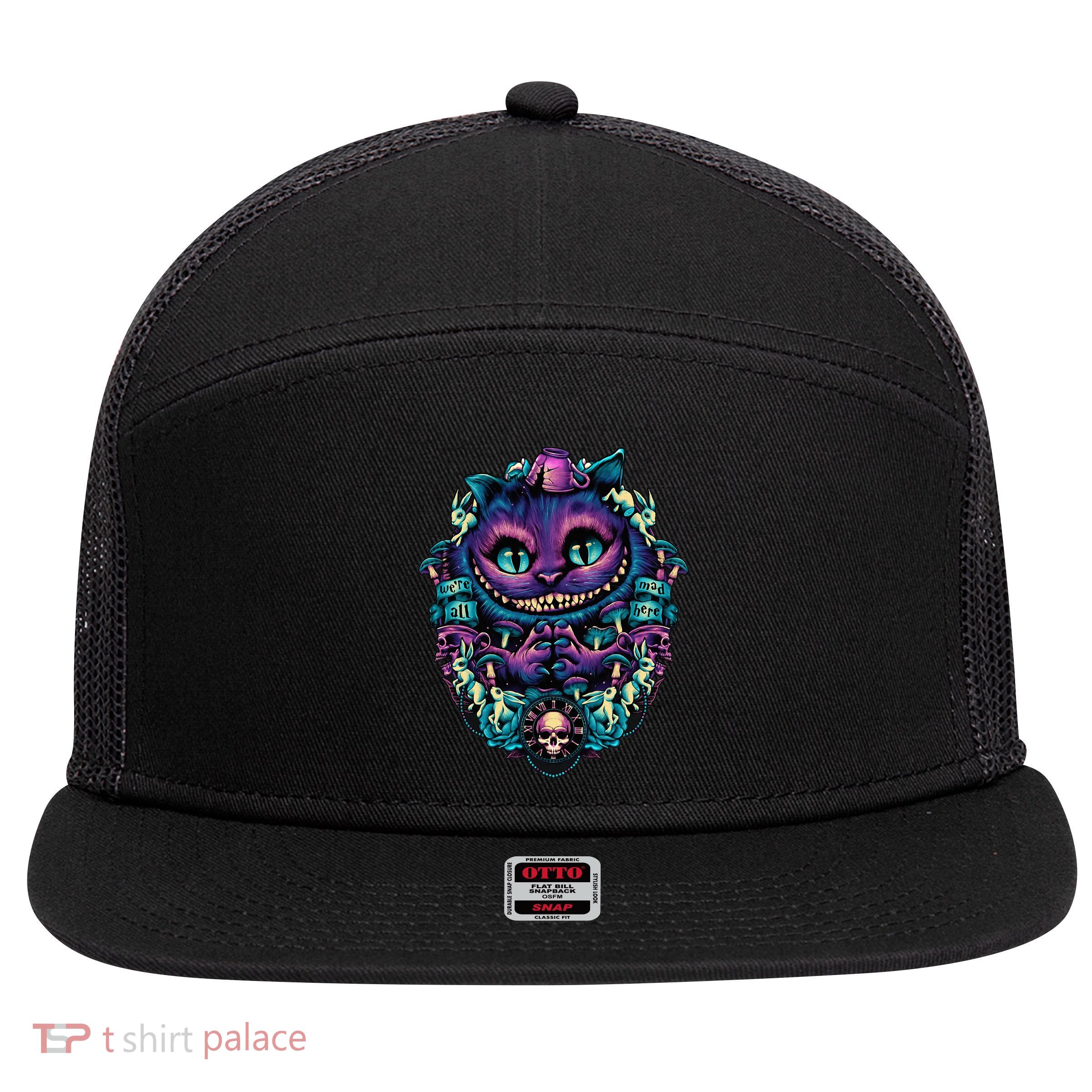 Cheshire Cat Alice In Wonderland 7 Panel Mesh Trucker Snapback Hat
