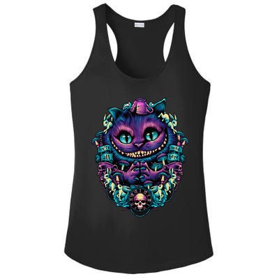 Cheshire Cat Alice In Wonderland Ladies PosiCharge Competitor Racerback Tank