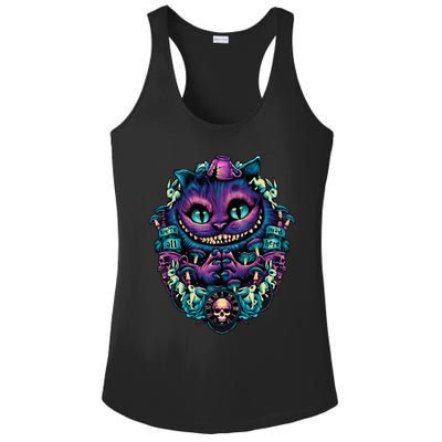 Cheshire Cat Alice In Wonderland Ladies PosiCharge Competitor Racerback Tank