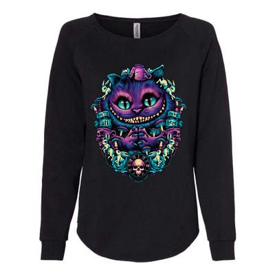 Cheshire Cat Alice In Wonderland Womens California Wash Sweatshirt