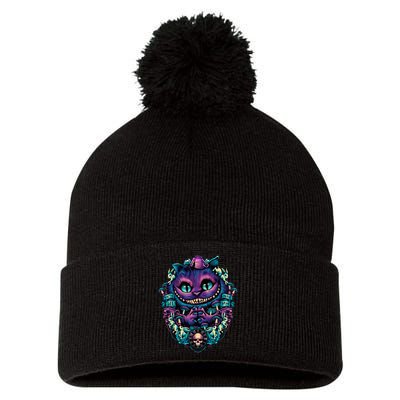 Cheshire Cat Alice In Wonderland Pom Pom 12in Knit Beanie