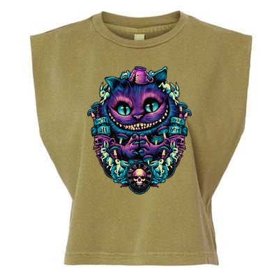 Cheshire Cat Alice In Wonderland Garment-Dyed Women's Muscle Tee