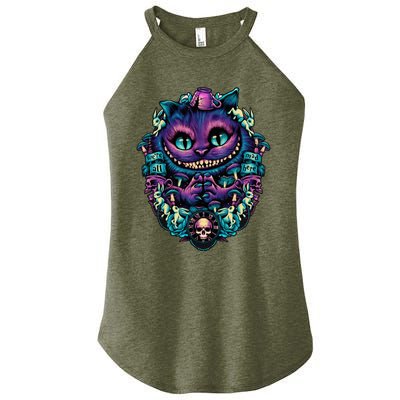 Cheshire Cat Alice In Wonderland Women’s Perfect Tri Rocker Tank