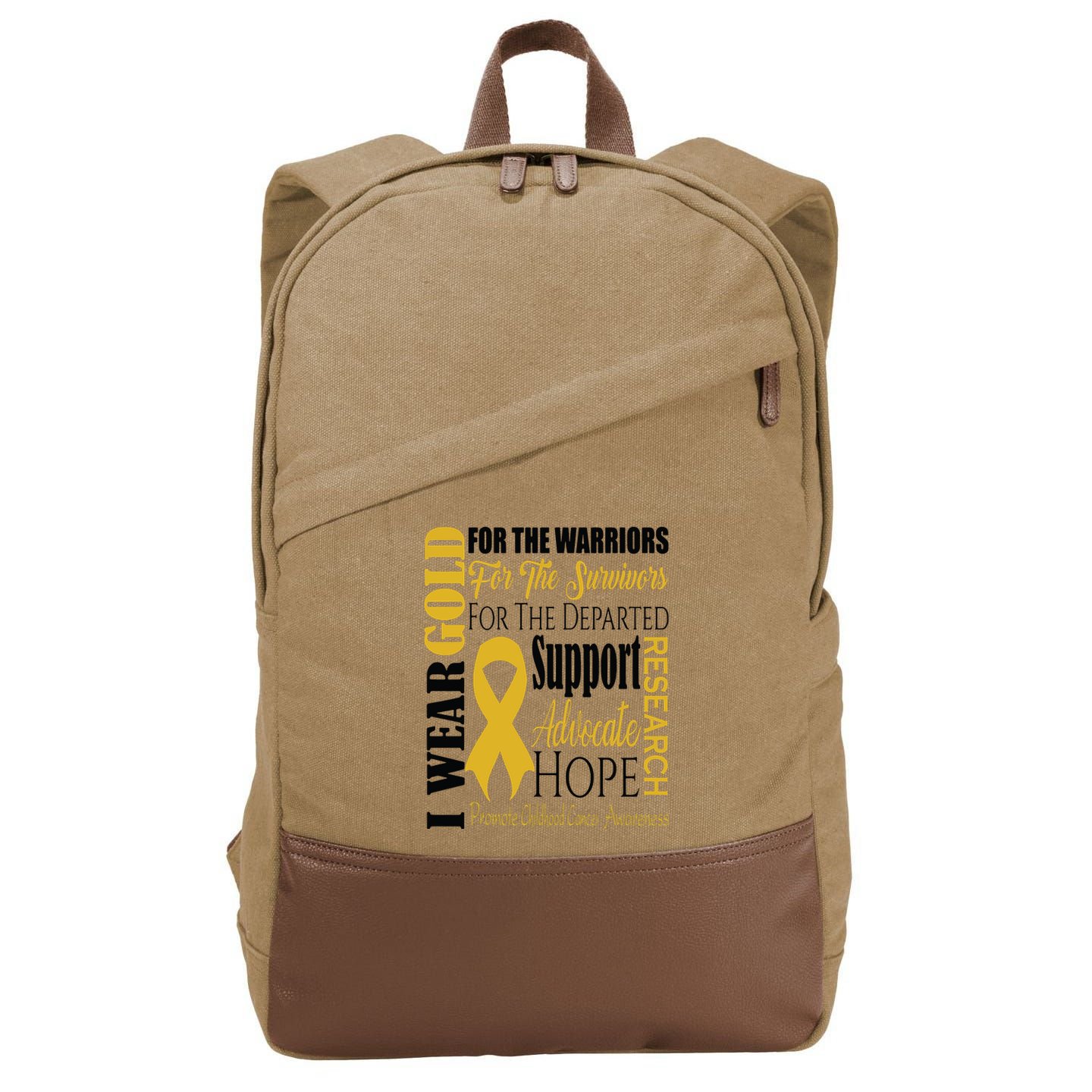 Childhood Cancer Awareness T Gold For A Child Fight Cotton Canvas Backpack