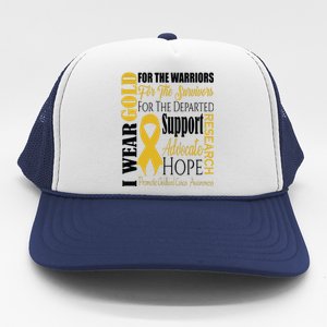 Childhood Cancer Awareness T Gold For A Child Fight Trucker Hat