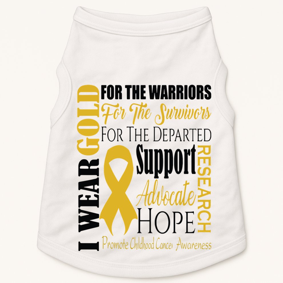 Childhood Cancer Awareness T Gold For A Child Fight Doggie Tank