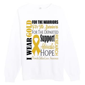 Childhood Cancer Awareness T Gold For A Child Fight Premium Crewneck Sweatshirt