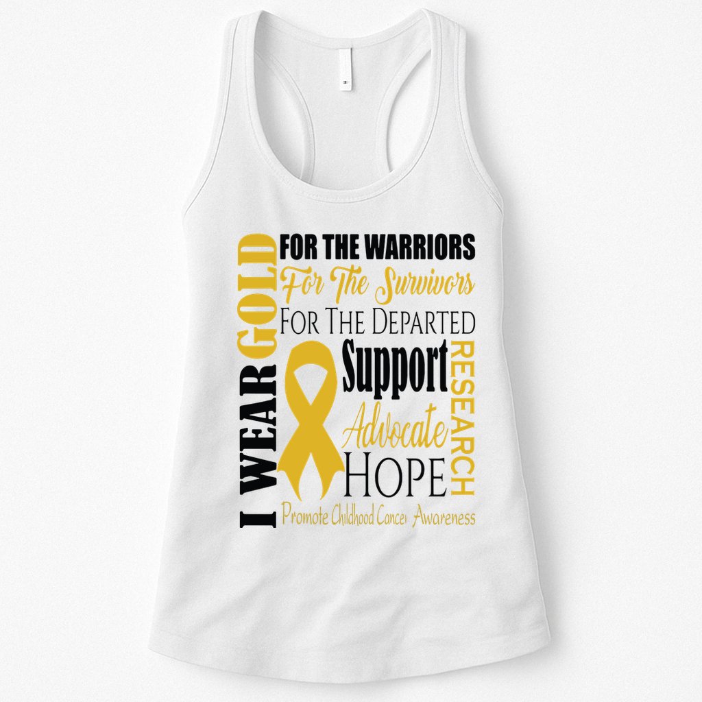 Childhood Cancer Awareness T Gold For A Child Fight Womens Tank Top