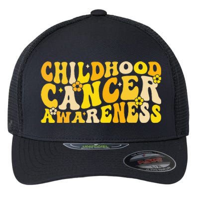 Childhood Cancer Awareness Rainbow Awareness Ribbon Flexfit Unipanel Trucker Cap