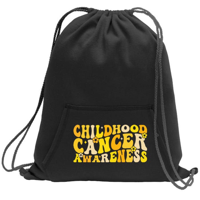 Childhood Cancer Awareness Rainbow Awareness Ribbon Sweatshirt Cinch Pack Bag