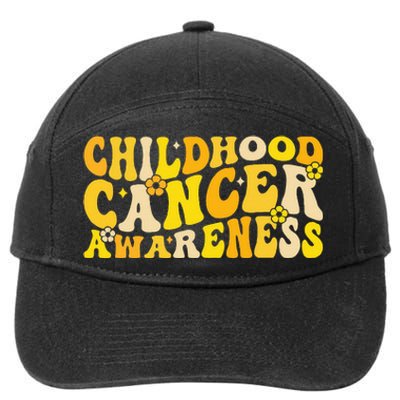 Childhood Cancer Awareness Rainbow Awareness Ribbon 7-Panel Snapback Hat