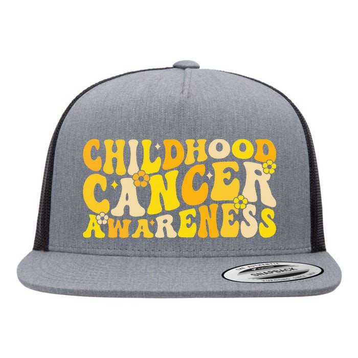 Childhood Cancer Awareness Rainbow Awareness Ribbon Flat Bill Trucker Hat