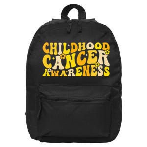 Childhood Cancer Awareness Rainbow Awareness Ribbon 16 in Basic Backpack