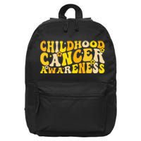 Childhood Cancer Awareness Rainbow Awareness Ribbon 16 in Basic Backpack