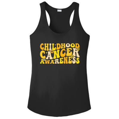 Childhood Cancer Awareness Rainbow Awareness Ribbon Ladies PosiCharge Competitor Racerback Tank