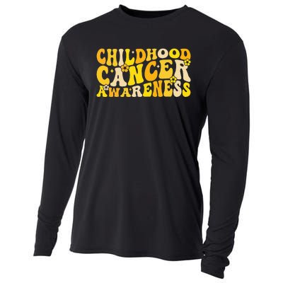 Childhood Cancer Awareness Rainbow Awareness Ribbon Cooling Performance Long Sleeve Crew