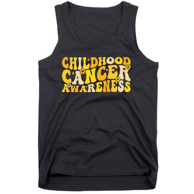 Childhood Cancer Awareness Rainbow Awareness Ribbon Tank Top