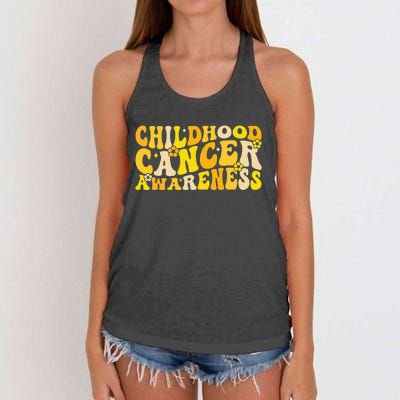 Childhood Cancer Awareness Rainbow Awareness Ribbon Women's Knotted Racerback Tank