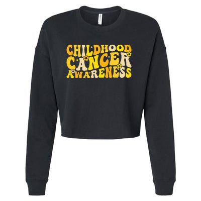 Childhood Cancer Awareness Rainbow Awareness Ribbon Cropped Pullover Crew