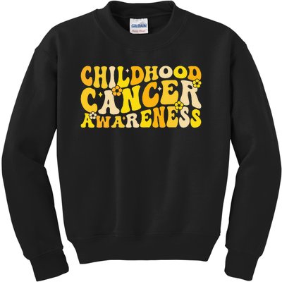 Childhood Cancer Awareness Rainbow Awareness Ribbon Kids Sweatshirt