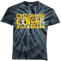 Childhood Cancer Awareness Rainbow Awareness Ribbon Kids Tie-Dye T-Shirt