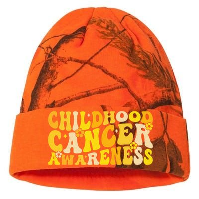 Childhood Cancer Awareness Rainbow Awareness Ribbon Kati Licensed 12" Camo Beanie