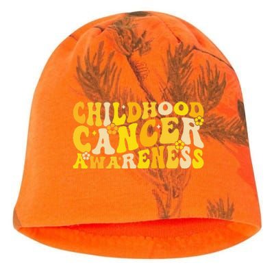 Childhood Cancer Awareness Rainbow Awareness Ribbon Kati - Camo Knit Beanie