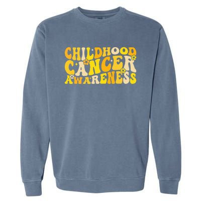 Childhood Cancer Awareness Rainbow Awareness Ribbon Garment-Dyed Sweatshirt