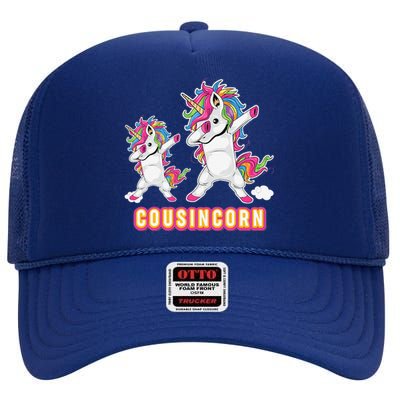 Cousincorn Cousin And Baby Unicorn Father Day Dad Papa Daddy High Crown Mesh Back Trucker Hat