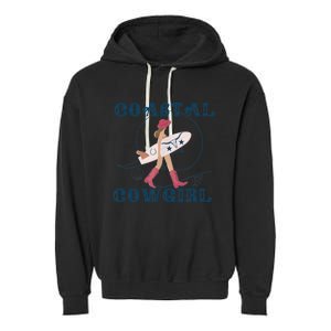 Coastal Cowgirl Aesthetic Cowgirl Surf Beach Cowgirl Outfit Garment-Dyed Fleece Hoodie