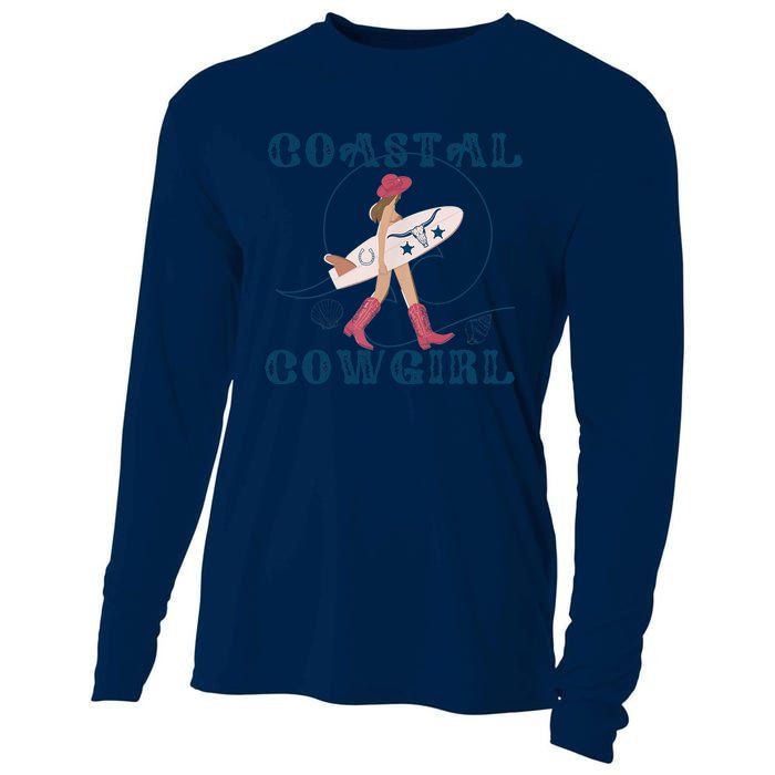 Coastal Cowgirl Aesthetic Cowgirl Surf Beach Cowgirl Outfit Cooling Performance Long Sleeve Crew