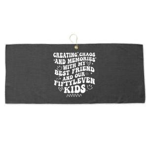 Creating Chaos And Memories With My Best Friend Large Microfiber Waffle Golf Towel