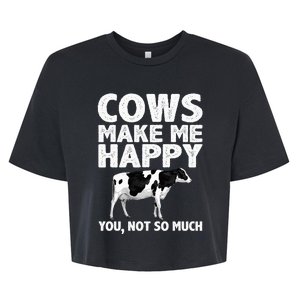 Cool Cow Art For Cow Farmer Dairy Cows Farm Animal Bella+Canvas Jersey Crop Tee