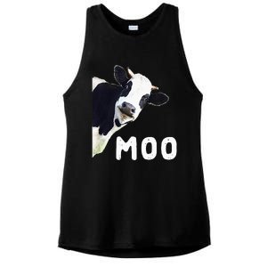 Cool Cow Art For Cow Farmer Dairy Cows Ladies PosiCharge Tri-Blend Wicking Tank