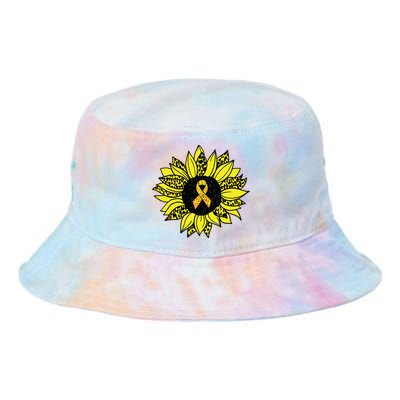 Childhood Cancer Awareness Yellow Sunflower Gold Ribbon Tie Dye Newport Bucket Hat