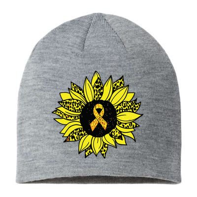 Childhood Cancer Awareness Yellow Sunflower Gold Ribbon Sustainable Beanie