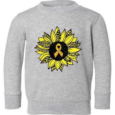 Childhood Cancer Awareness Yellow Sunflower Gold Ribbon Toddler Sweatshirt